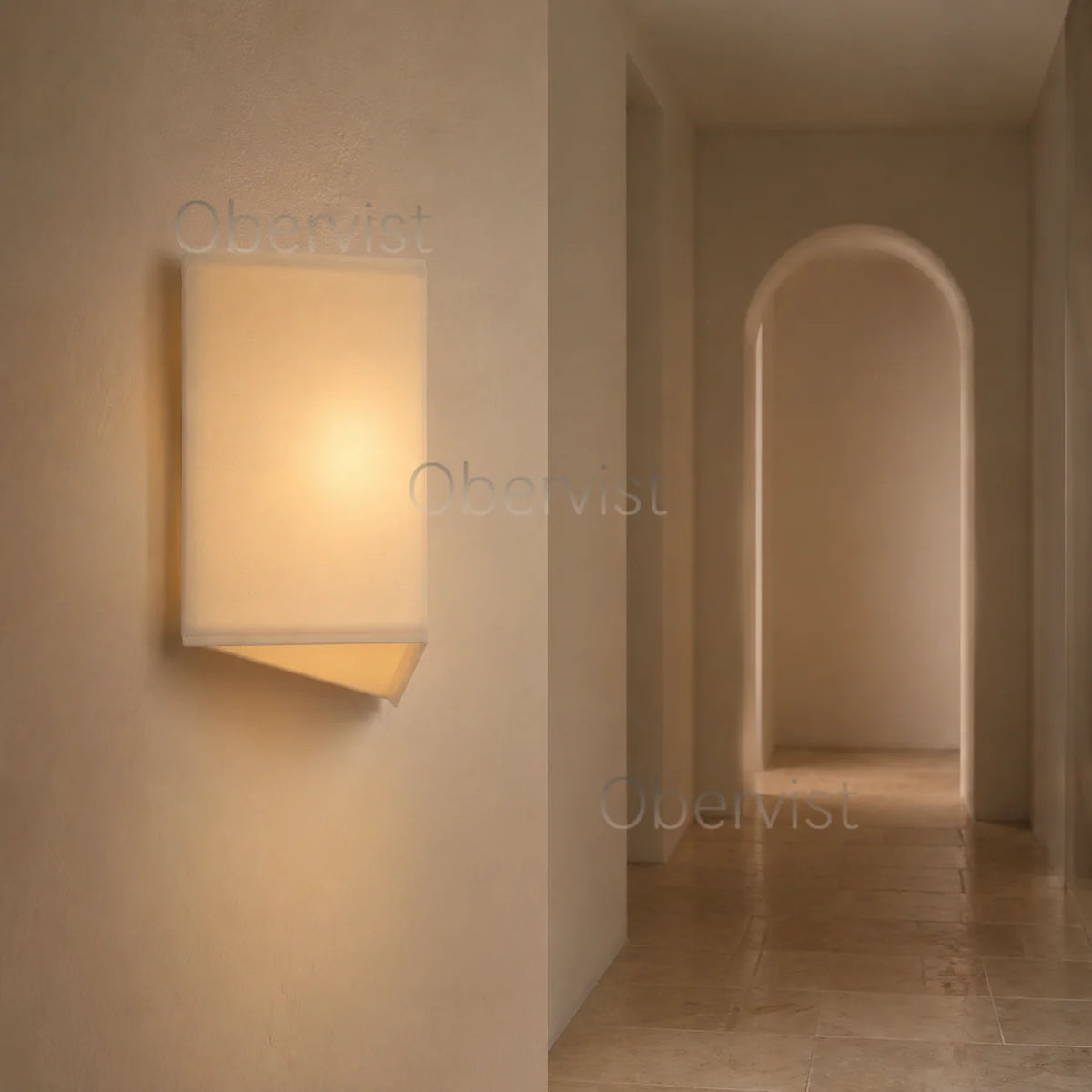 Retro Wabi Sabi Triangular Fabric Wall Lamp – E27 LED