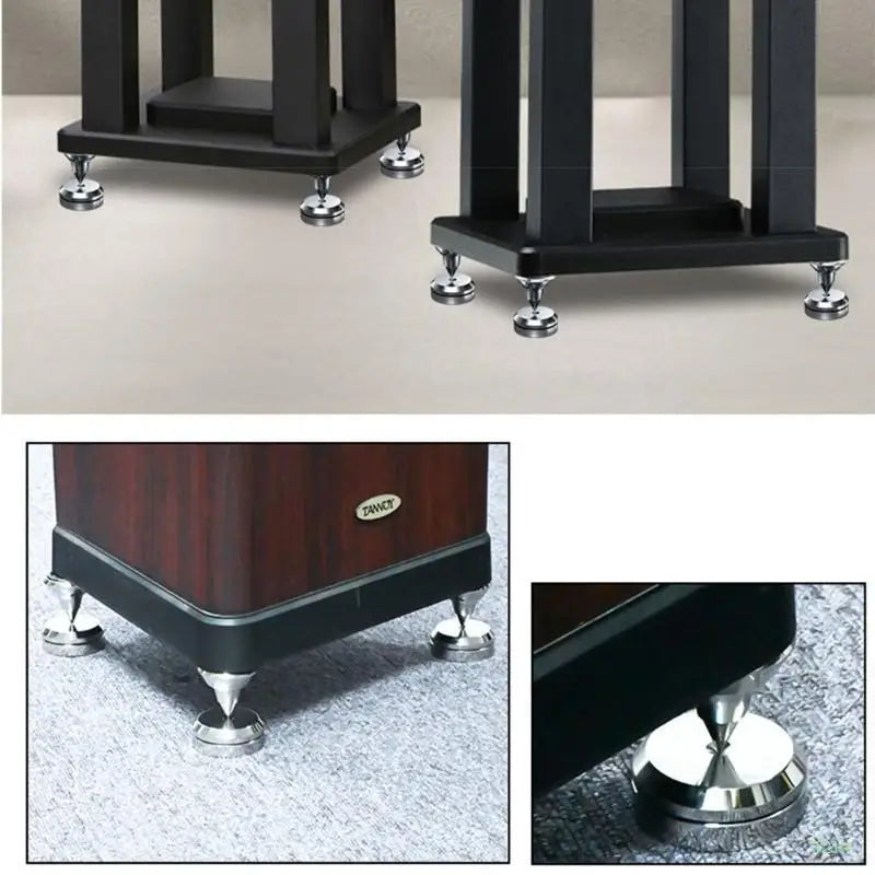 Stainless Steel Speaker Cone Feet & Anti-Vibration Base Pads