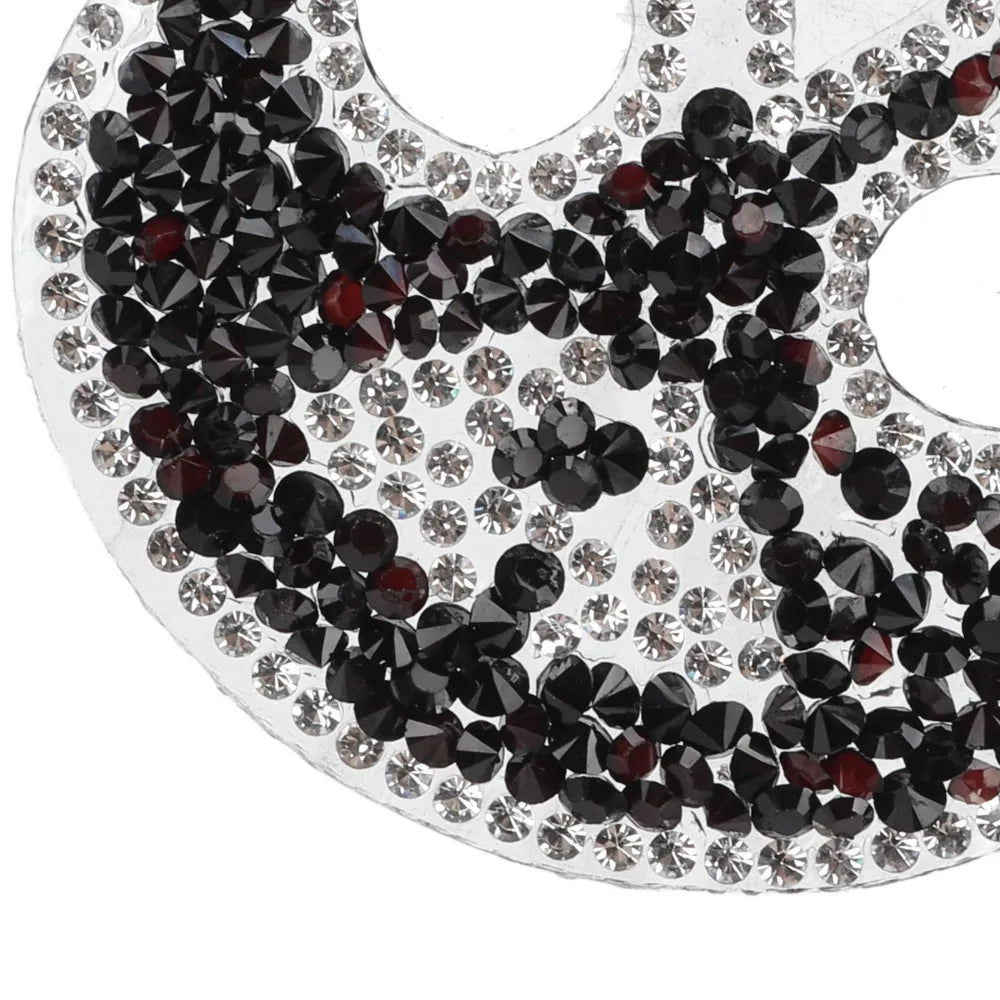5-Pack Black Skull Rhinestone Iron-On Patches | DIY Glitter