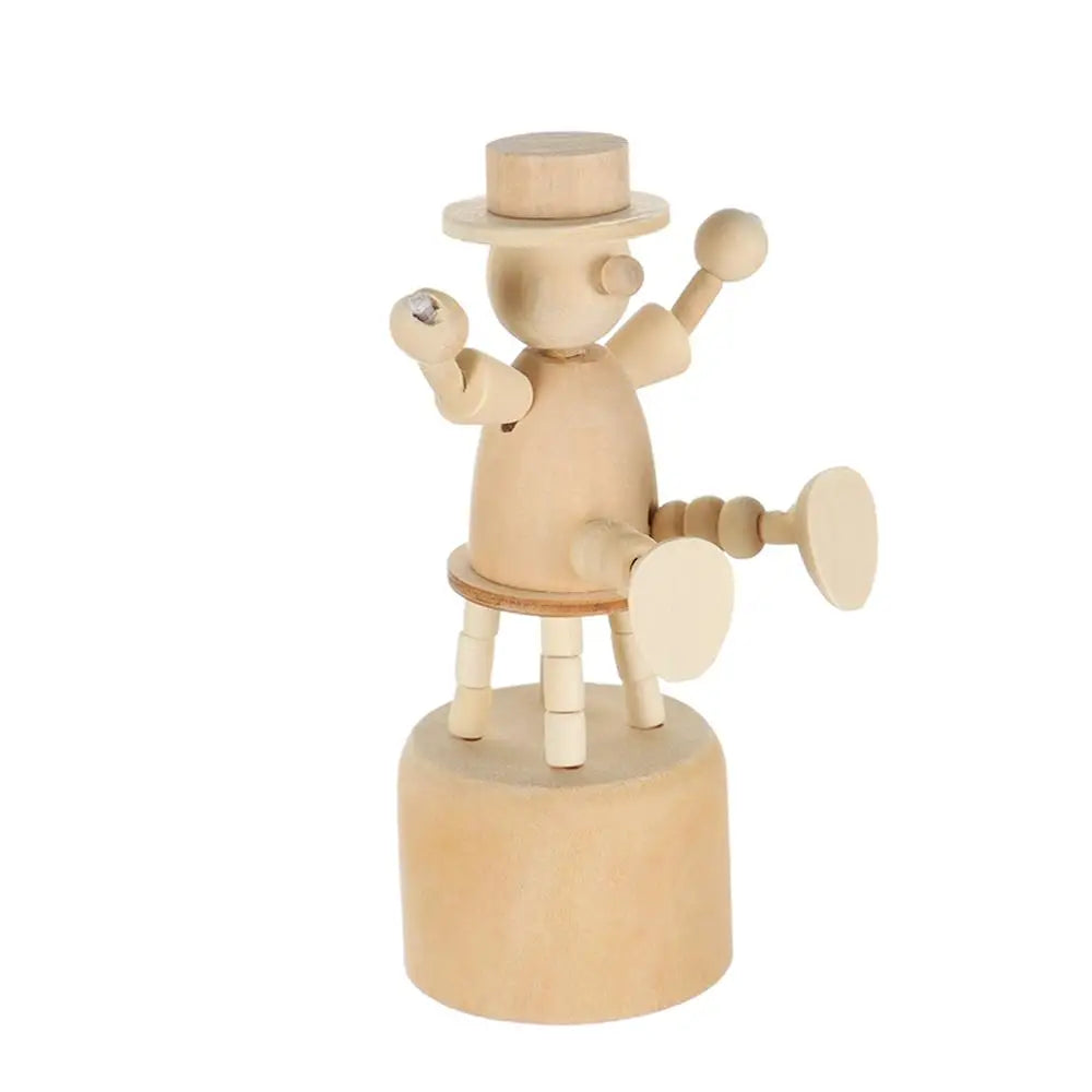Wooden Animal Puppet Figurine – Mini Desktop Shelf Ornament
