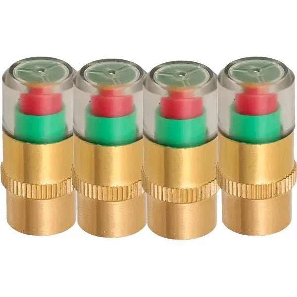 Tire Pressure Indicator Valve Caps – Color Alert, 1 or 8 Pack