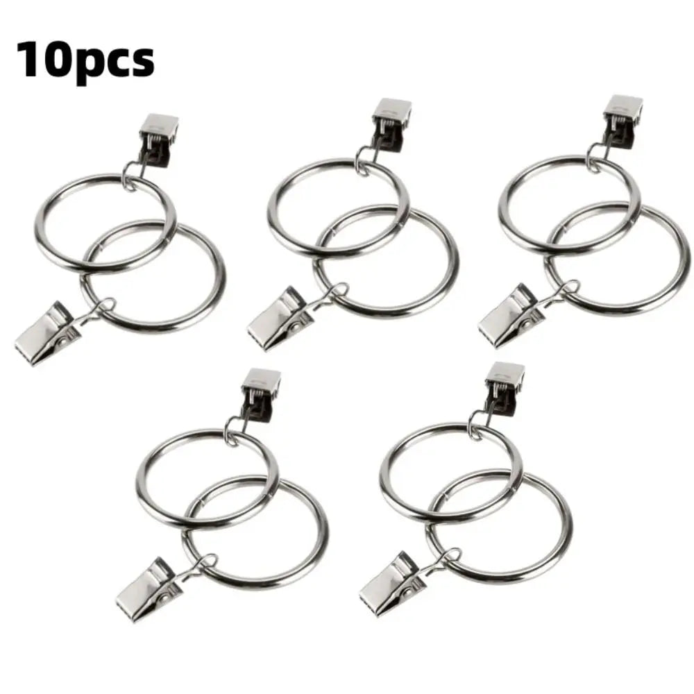 10-Pack Metal Curtain Ring Clips – Rustproof Hanging Rings