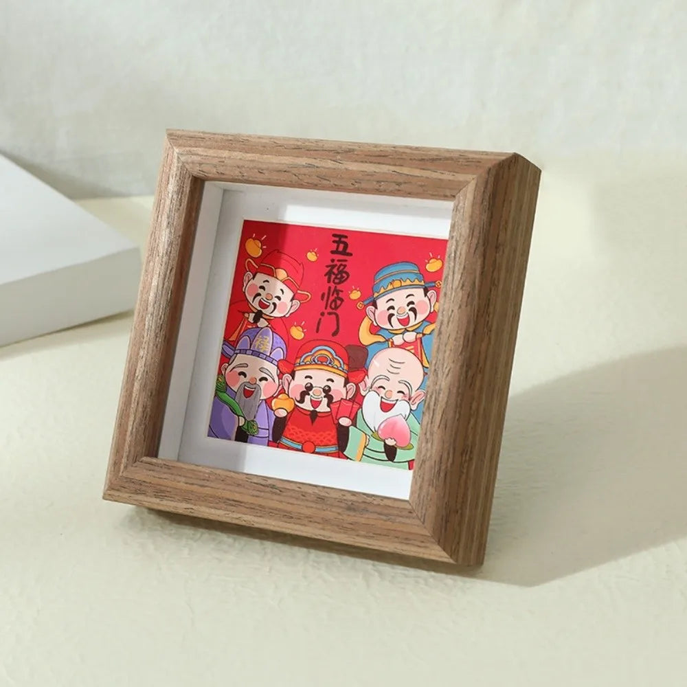 Nordic 6-Inch Square Wooden Photo Frame – Wall & Desktop
