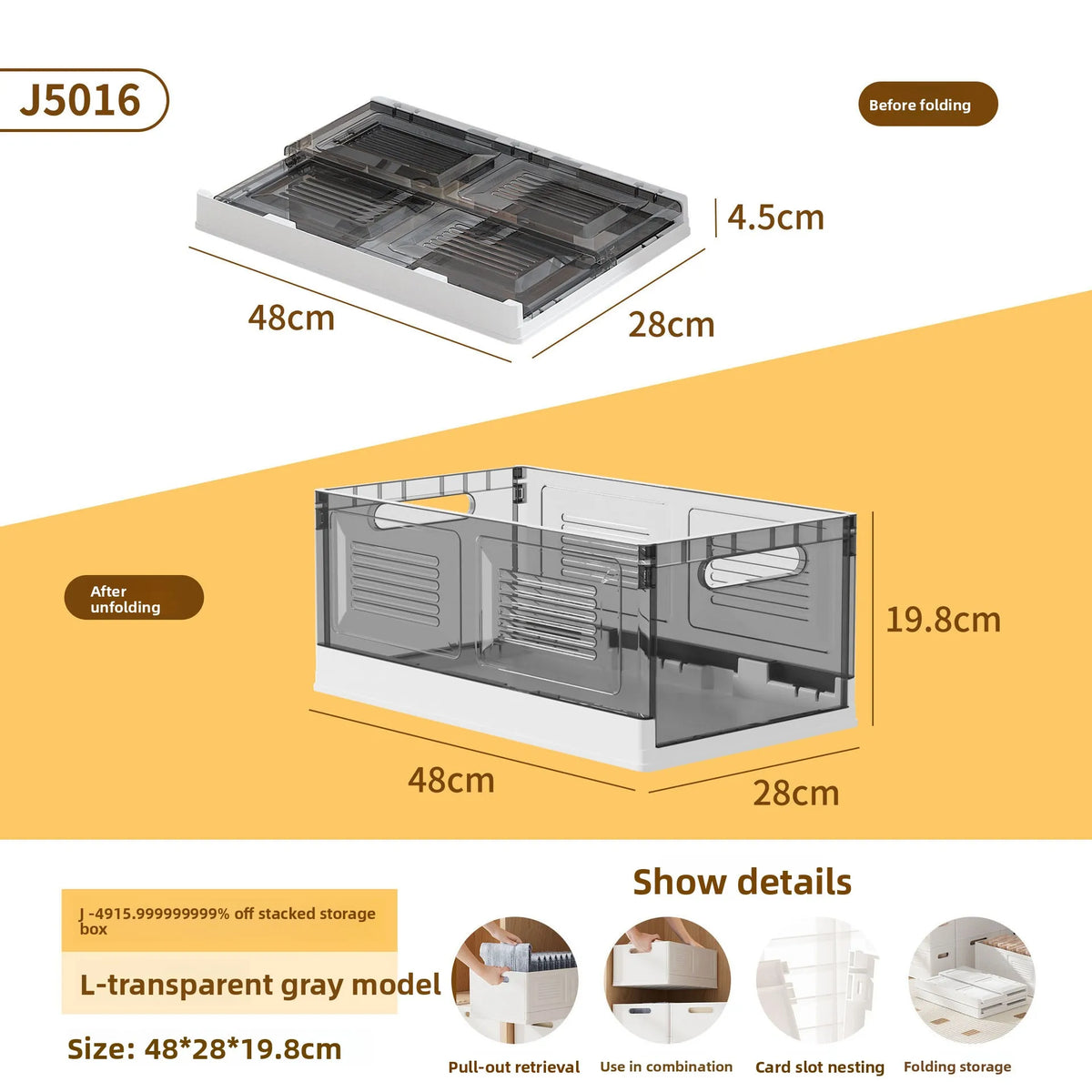 Foldable Clothes Storage Box – Large Wardrobe Organizer
