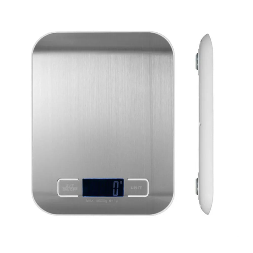 Digital Kitchen Scale LCD Tare Function 1g–10kg | Silver