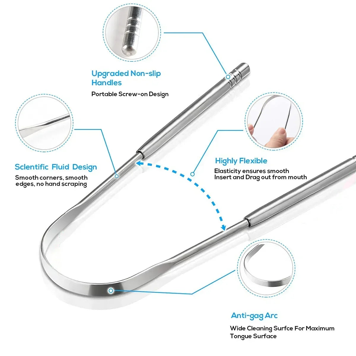 Stainless Steel Tongue Scraper – Home & Clinic Oral Care