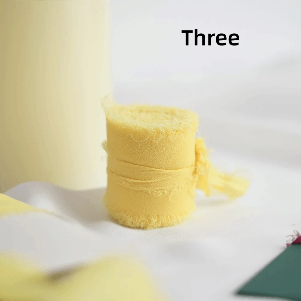 3-Roll Fringe Chiffon Ribbon – 5m DIY Wedding & Craft Décor