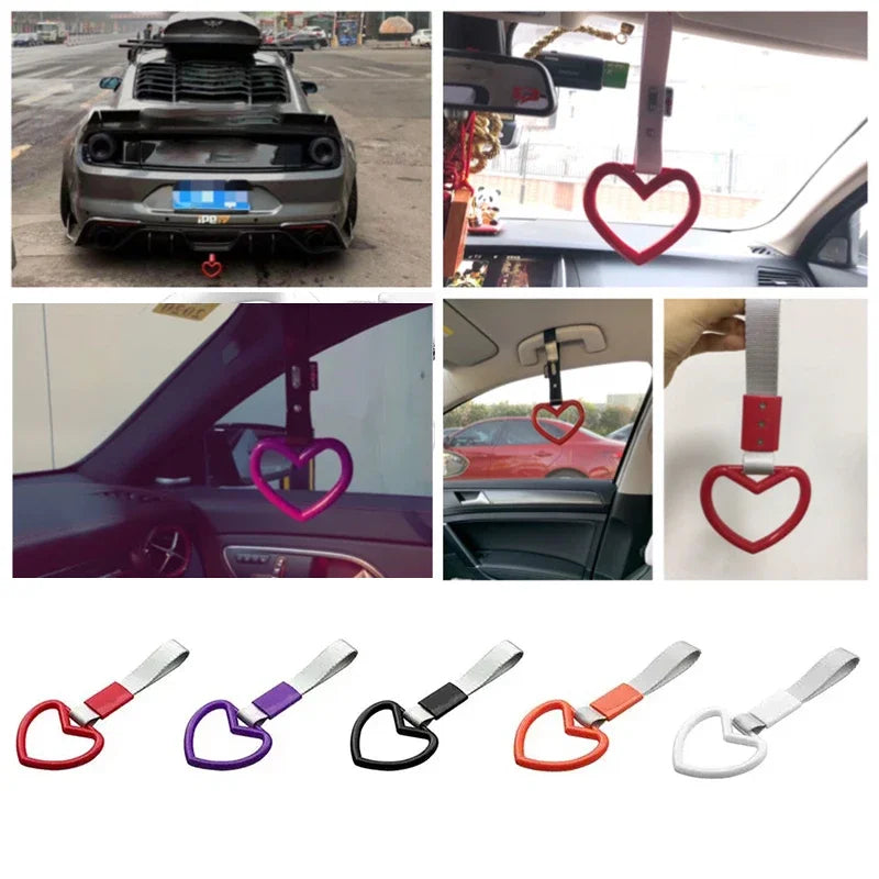 JDM Tsurikawa Heart Ring Charm – Car Bumper Warning Strap