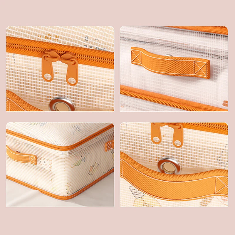 Clear PVC Blanket & Clothes Storage Bag with Zipper Organizer