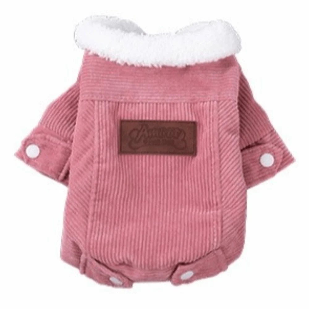 Windproof Fleece Dog Jacket – Warm Winter Coat for Small Dogs