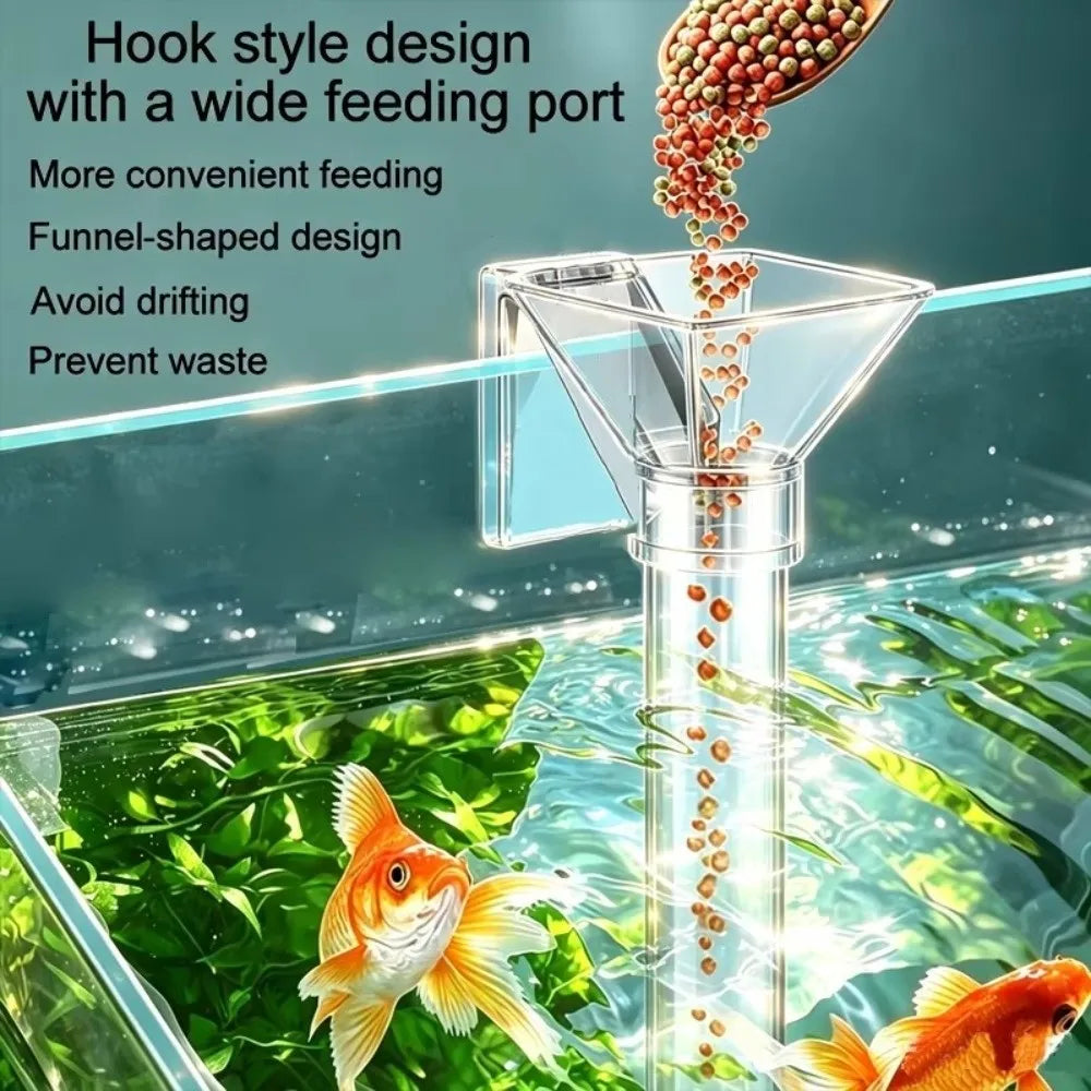 Retractable Aquarium Fish Feeding Tube – Anti-Scatter Dispenser
