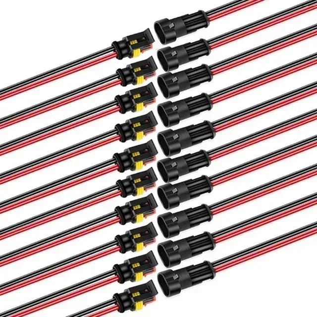 Waterproof 2-Pin Automotive Electrical Connectors 10/20 Pack