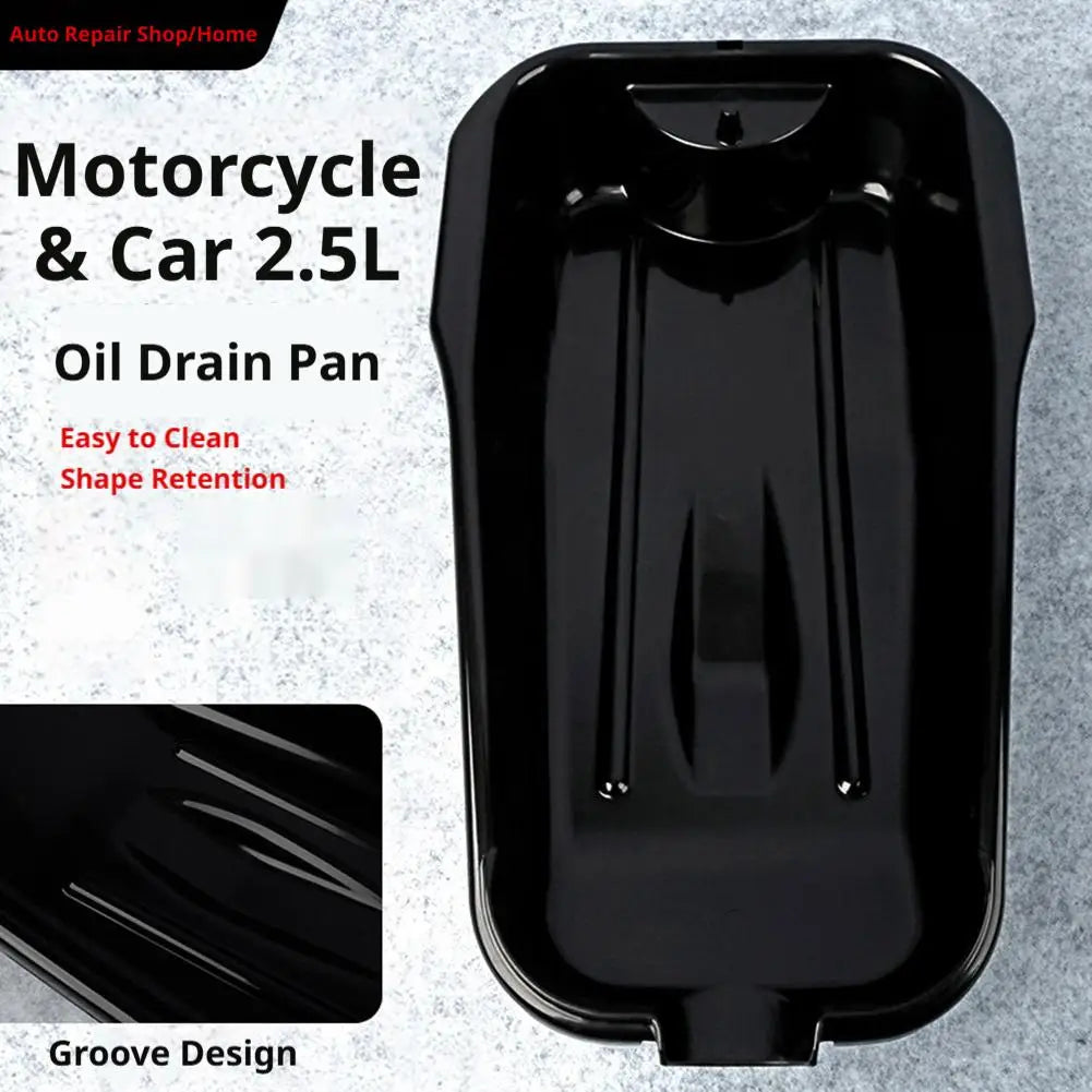 Wide-Mouth Oil Drain Pan 2.5L – Low-Profile Garage Drain Tray