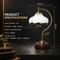 Vintage Nordic Table Lamp – Frosted Glass Flower Shade | E27