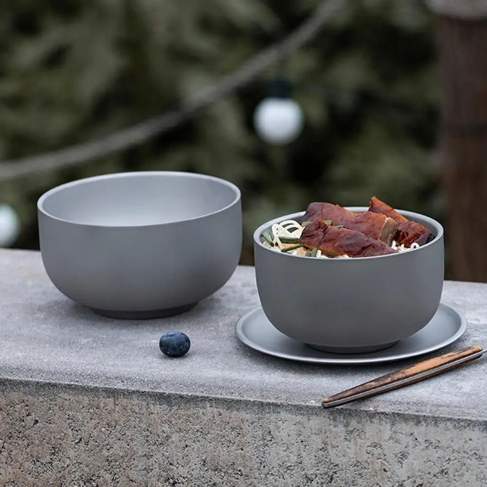 Titanium Alloy Camping Bowl – Ultralight Double Wall Outdoor Bowl