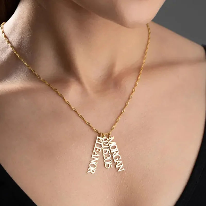18K Gold Custom Name Necklace – Stainless Steel Choker
