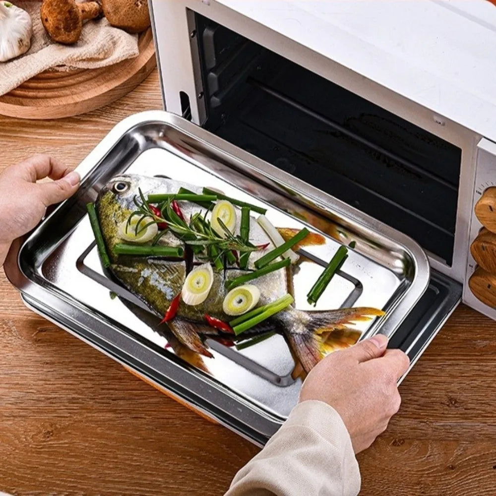 304 Stainless Steel Square Tray – Warp-Resistant Serving Pan