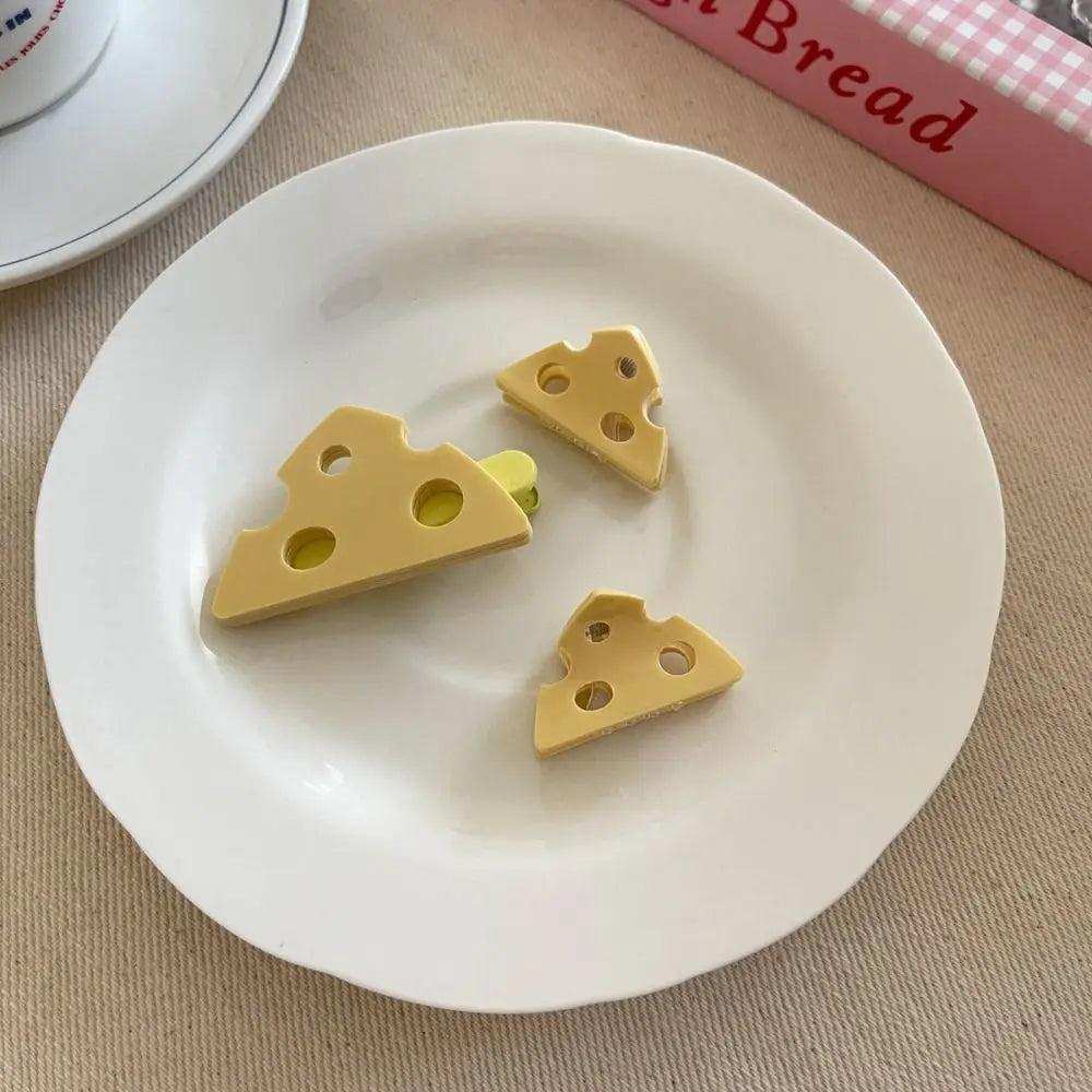 Yellow Cheese Hair Claw Clip – Cute Plastic Triangle Hairpin