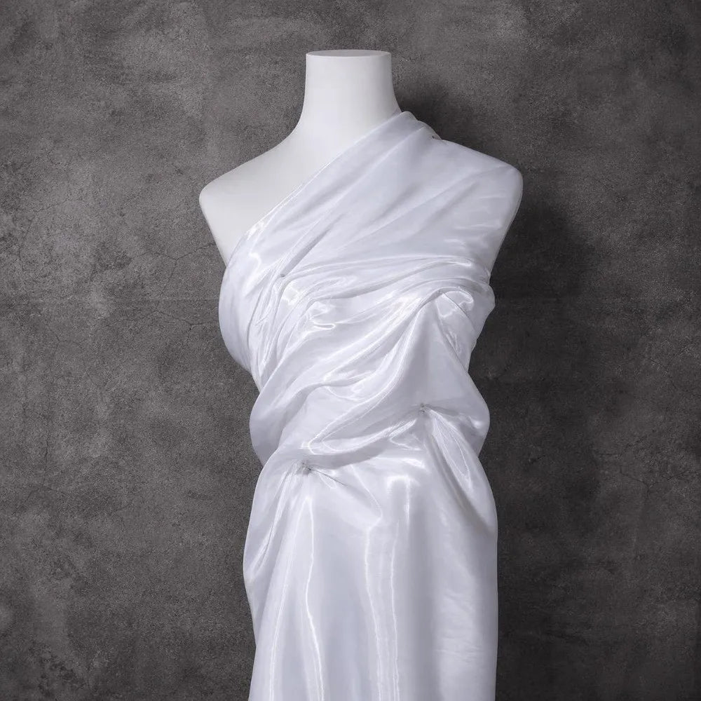 Reflective Liquid Satin Fabric – Metallic Water Gloss Texture