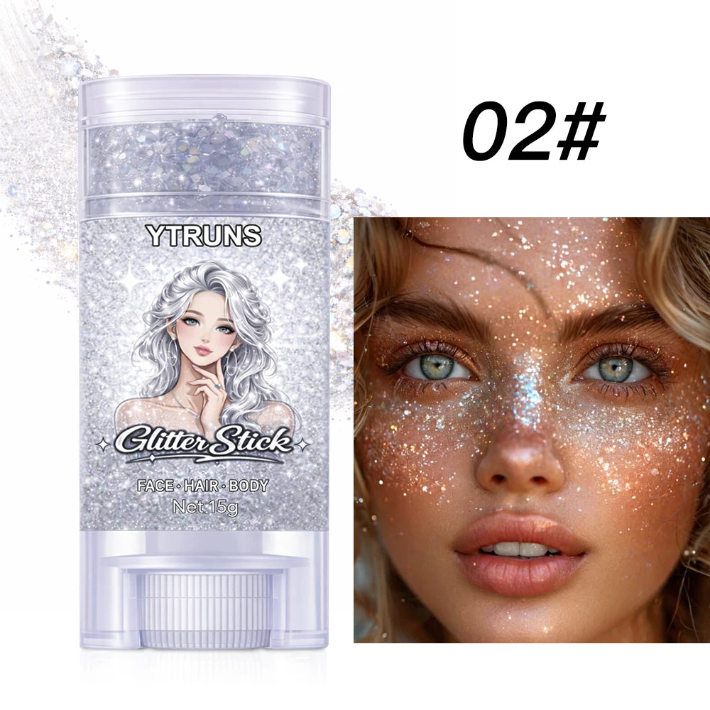 YTRUNS Glitter Gel Stick – Body & Face Shimmer | Festival
