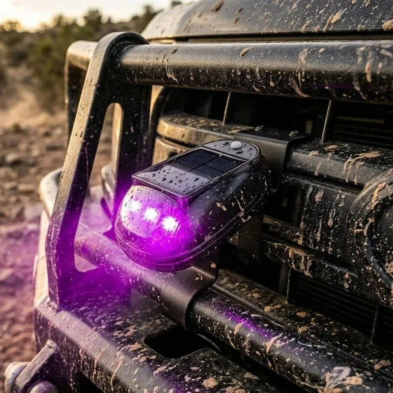 Solar LED Car Roof Warning Light – Remote Control & USB-C