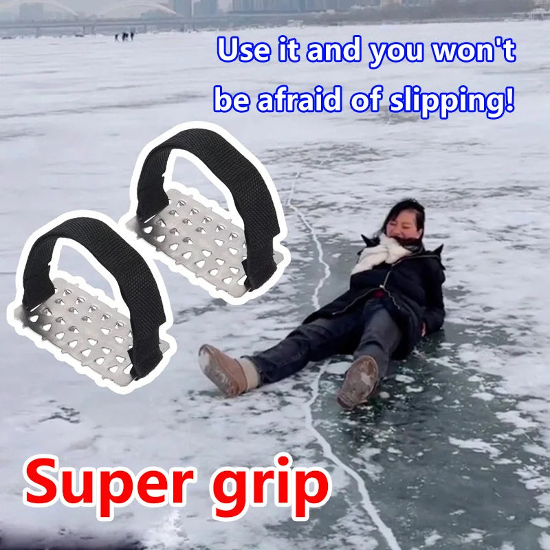 26-Tooth Stainless Steel Ice Cleats – Anti-Slip Snow Crampons