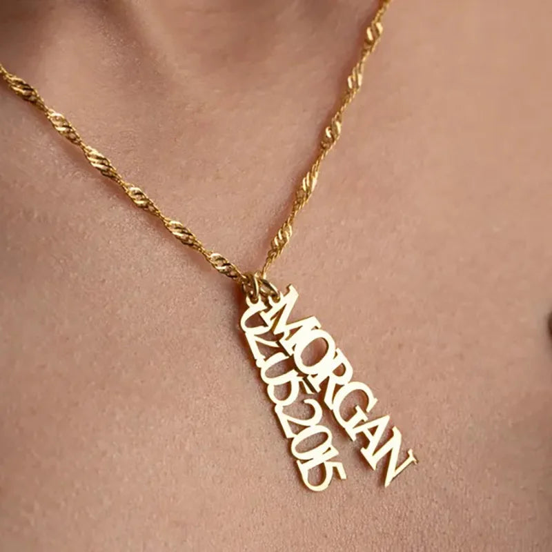18K Gold Custom Name Necklace – Stainless Steel Choker