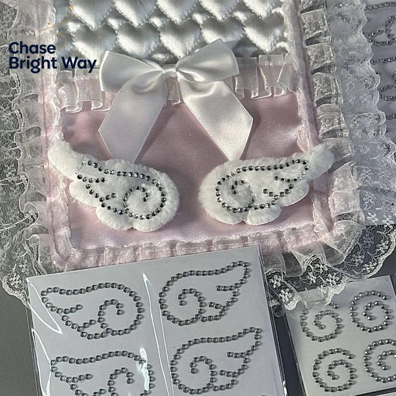 3D Crystal Angel Wings Rhinestone Stickers – 5 Sheet DIY Pack