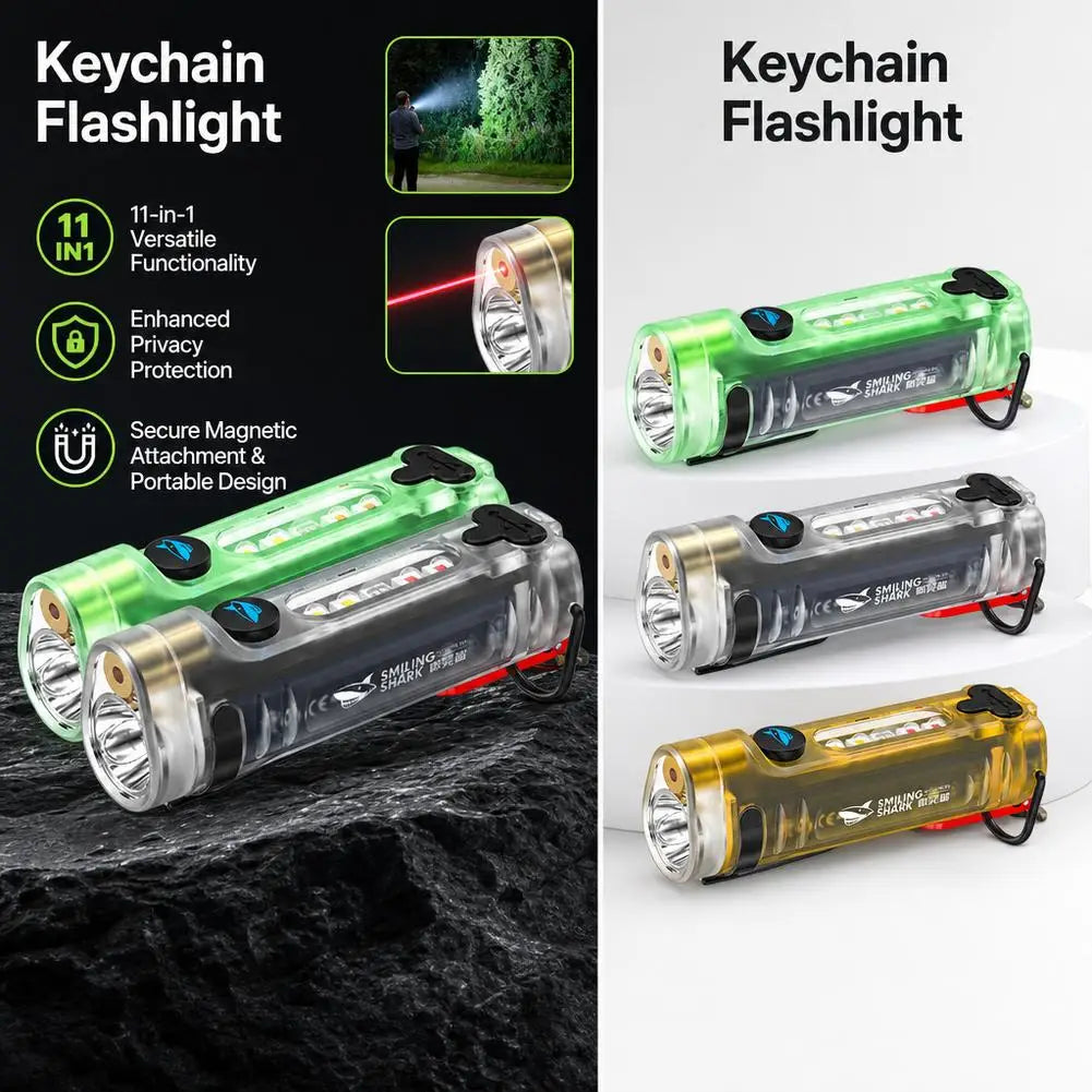 11-in-1 Mini Keychain Flashlight | Rechargeable EDC Torch