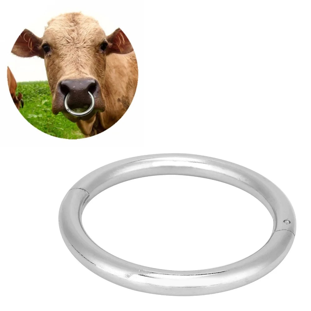 Carbon Steel Cattle Nose Ring – Self-Locking Chrome Farm Clip