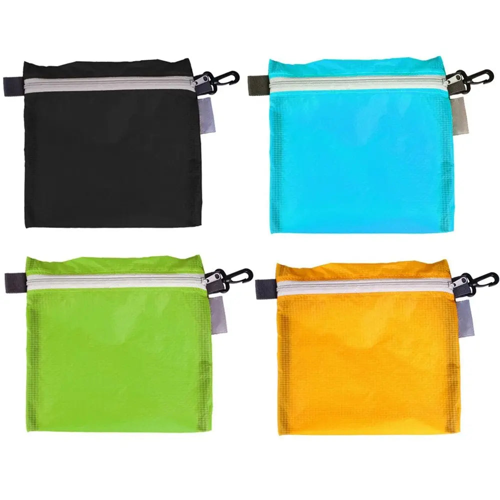 Waterproof Nylon Pouch with Carabiner Clip | Travel Organizer