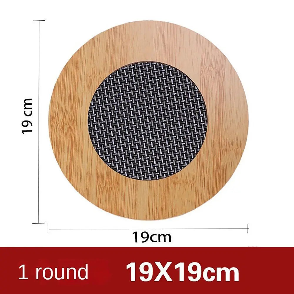 Wooden Heat Pad Anti-Slip Coaster – Round & Square Pot Holder