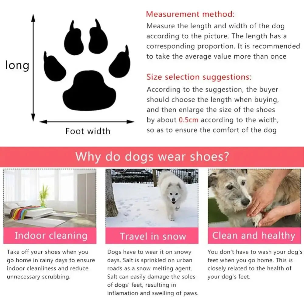 4-Pack Waterproof Canvas Dog Boots – Breathable Puppy Shoes