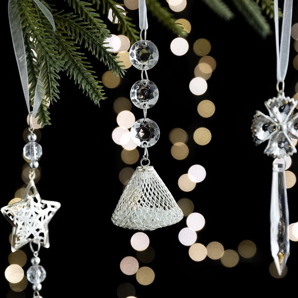 Transparent Acrylic Christmas Pendants – Snowflake Star Bell