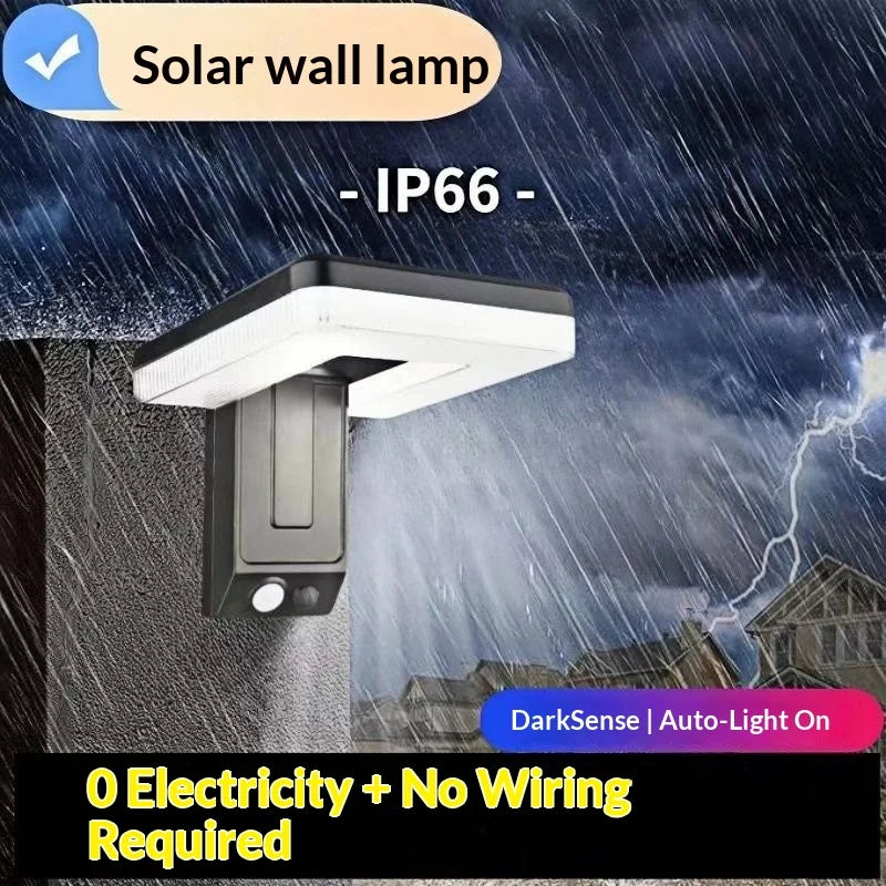 Solar LED Wall Light 120° Foldable Motion Sensor – IP65 Outdoor
