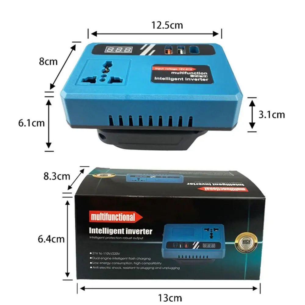120W Lithium Battery Inverter – DC to AC, 3 USB Ports