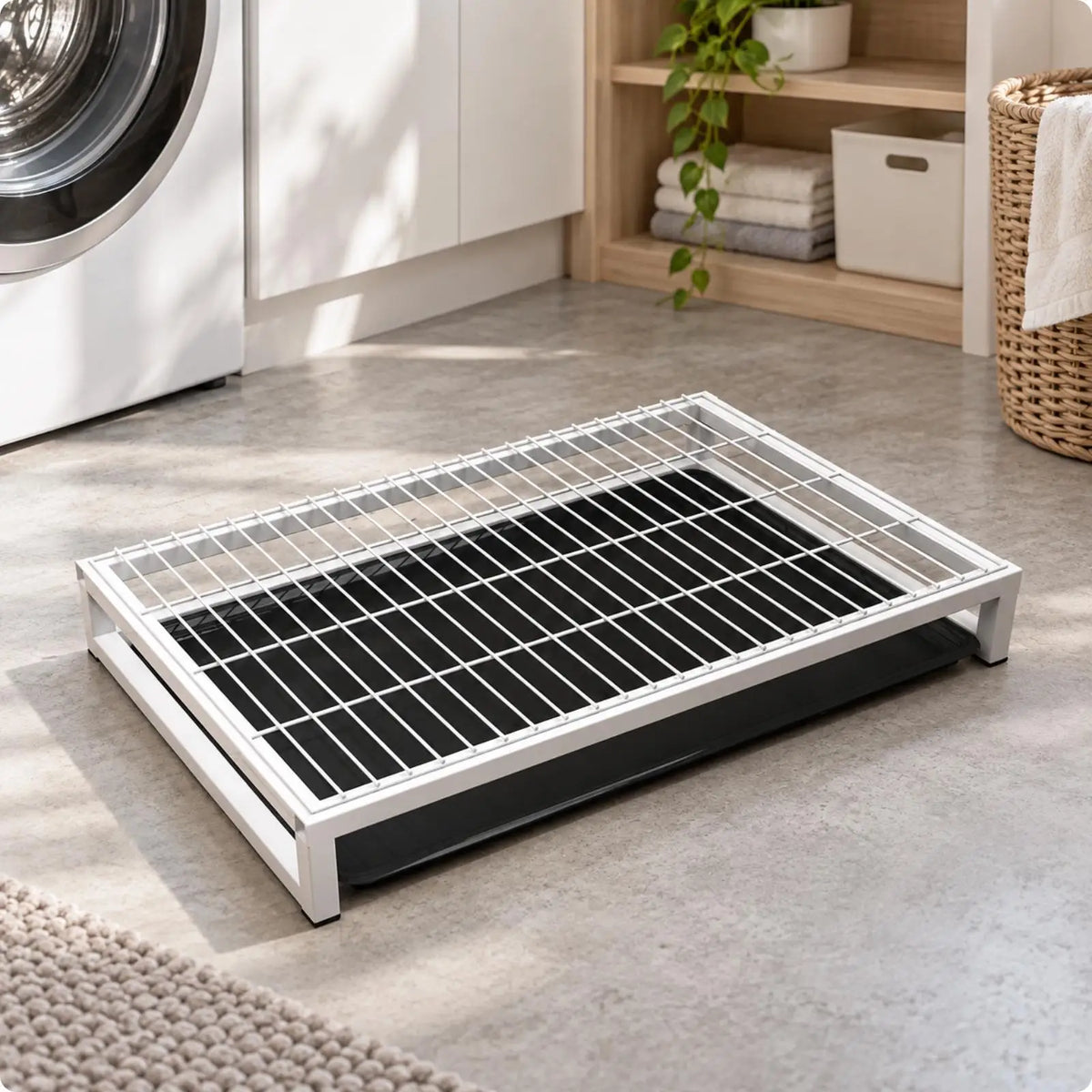 Raised Grid Dog Potty with Metal Frame & Collection Tray