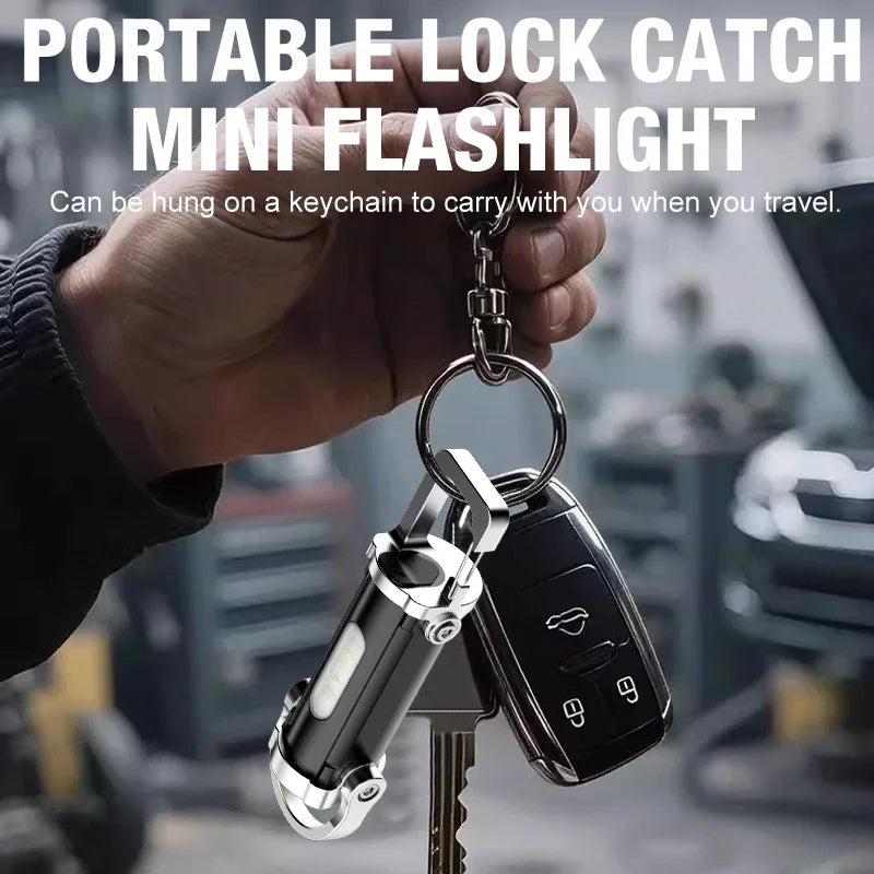 Rechargeable LED Keychain Flashlight – 7-Mode EDC Work Light