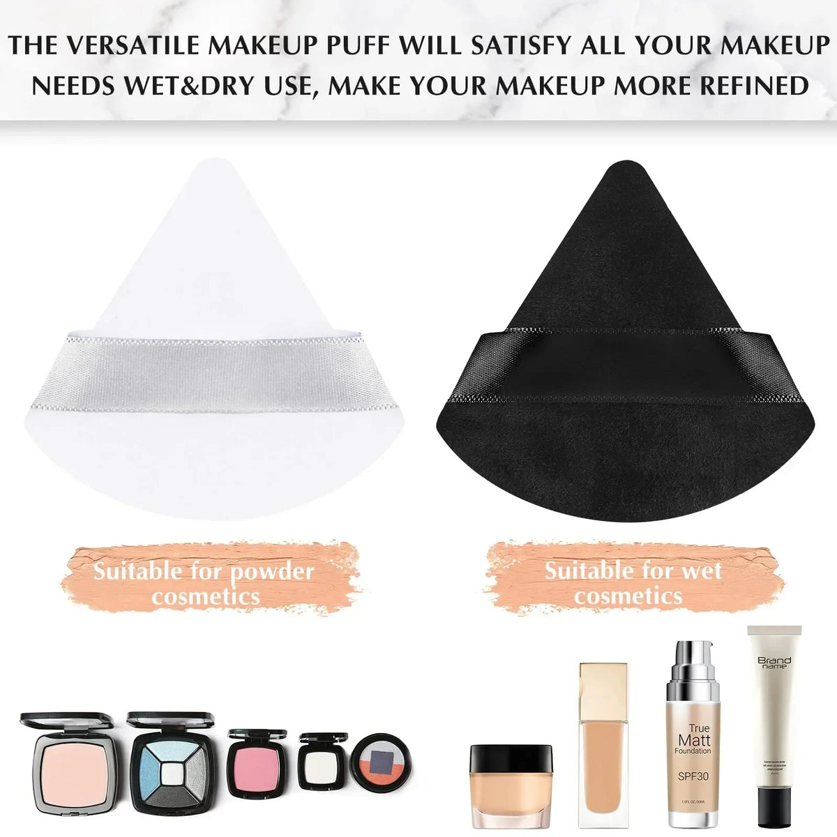 Triangle Velvet Powder Puff Set – Mini Makeup Sponge 10/20 Pcs