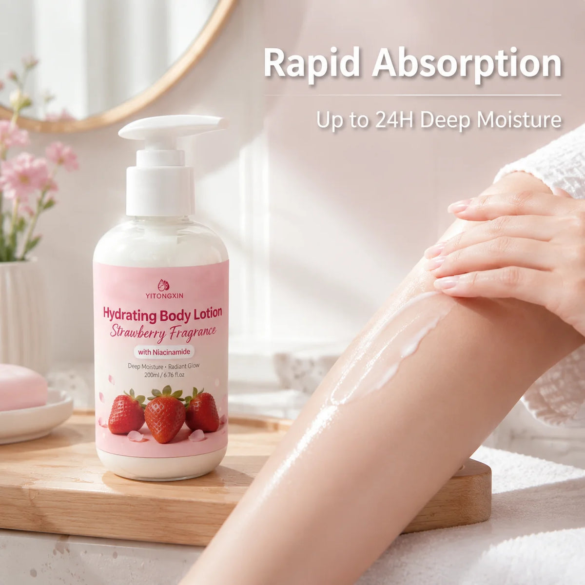 Strawberry Niacinamide Body Lotion – Radiant Glow Moisturizer 200ml