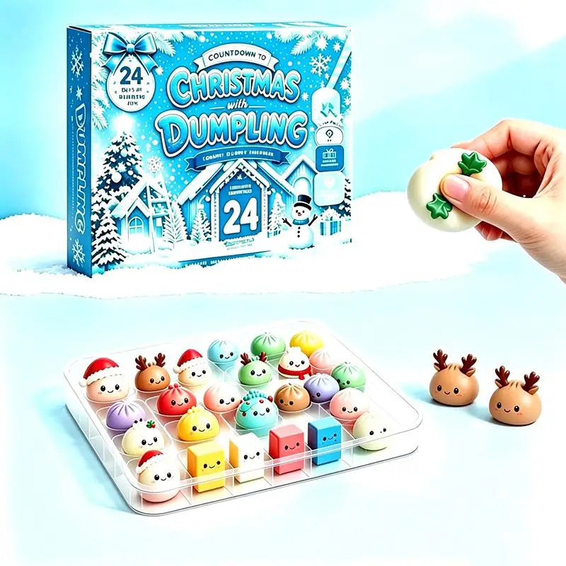 24-Day Christmas Advent Calendar – 24 Squishy Dumpling Toys