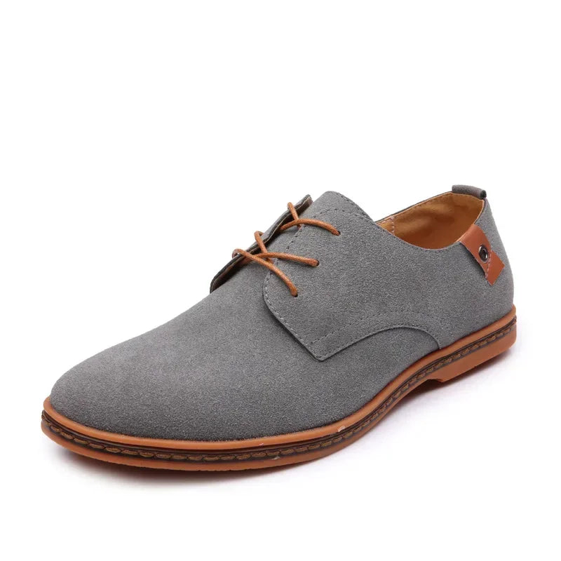 LEDP Men's Faux Suede Oxford Dress Shoes – Lace-Up Flats