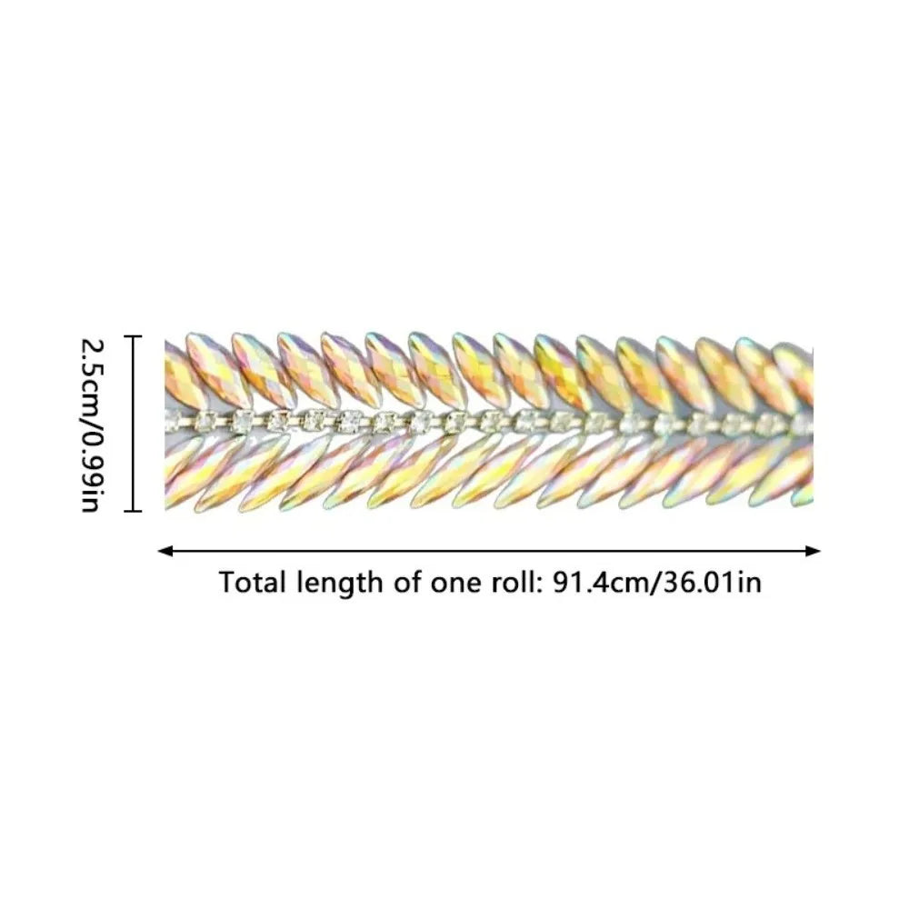 Iron-On Rhinestone Ribbon Trim – 1 Yard DIY Crystal Decor