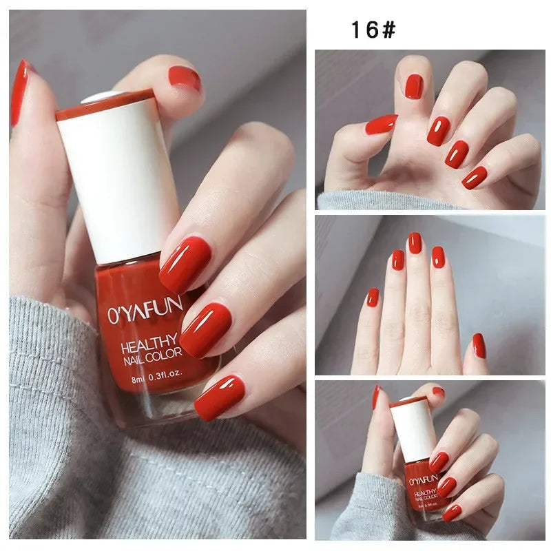Handaiyan 8ml Water-Based Nail Polish – 40 Colors, Peel-Off