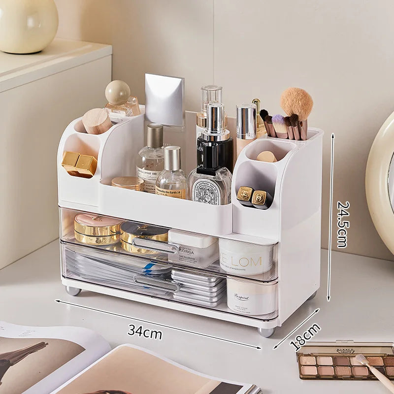 SAMMY Large Makeup Organizer – Dustproof Vanity Storage Box