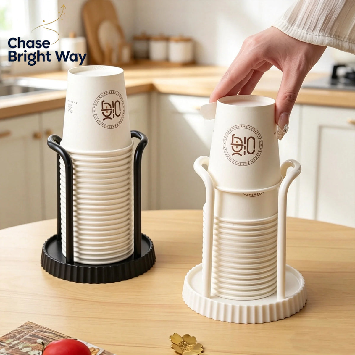 Vertical Disposable Paper Cup Holder Rack | Desktop Organizer