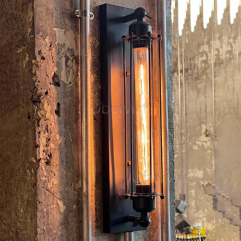 Retro Industrial Iron Wall Sconce – E27 LED Indoor Light