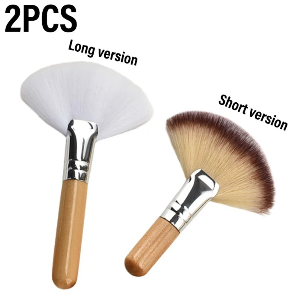 Mini Fan Makeup Brush – Soft Fiber Wood Handle | Gege Bear