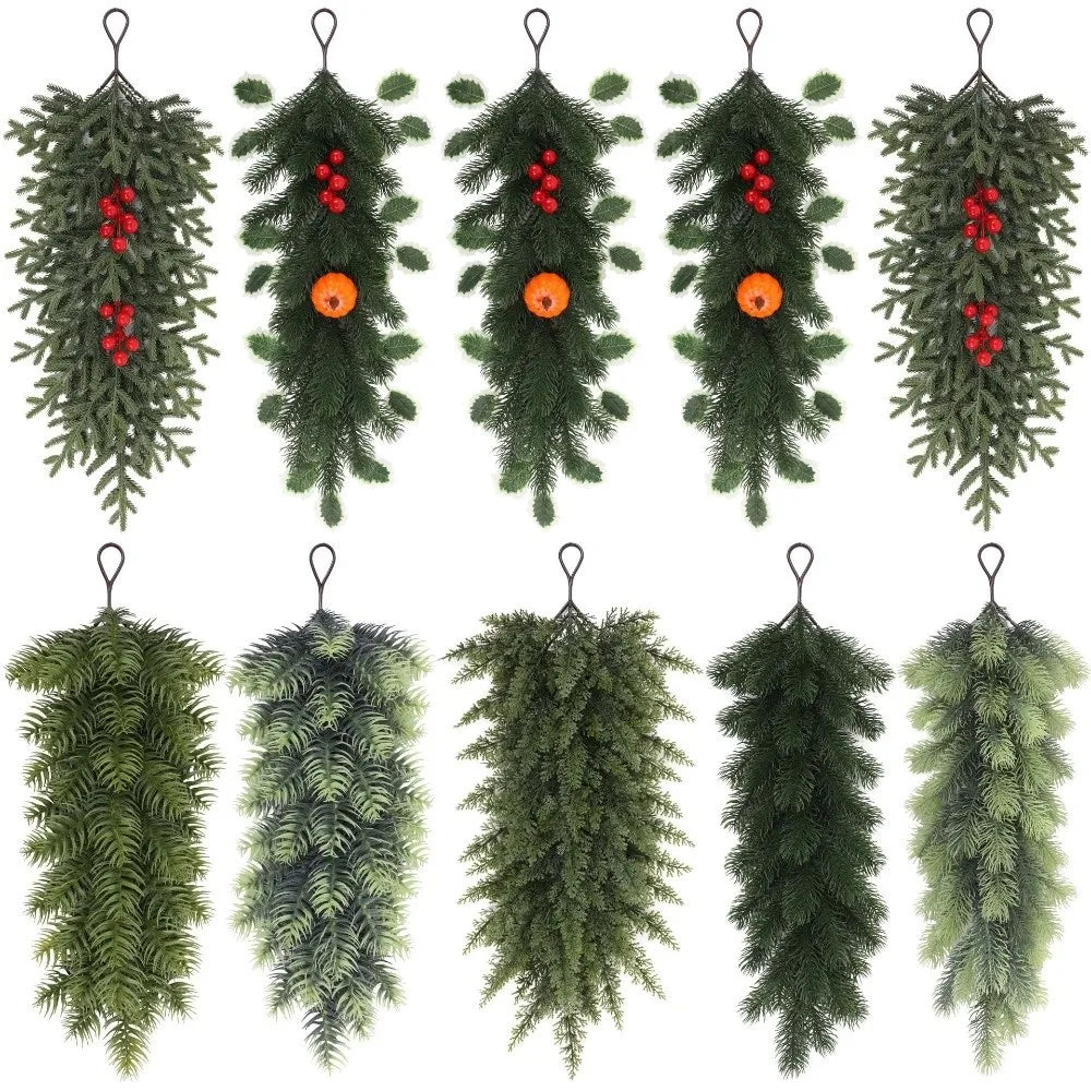 Hanging Artificial Pine Cedar Swag – Real Touch Christmas Wreath
