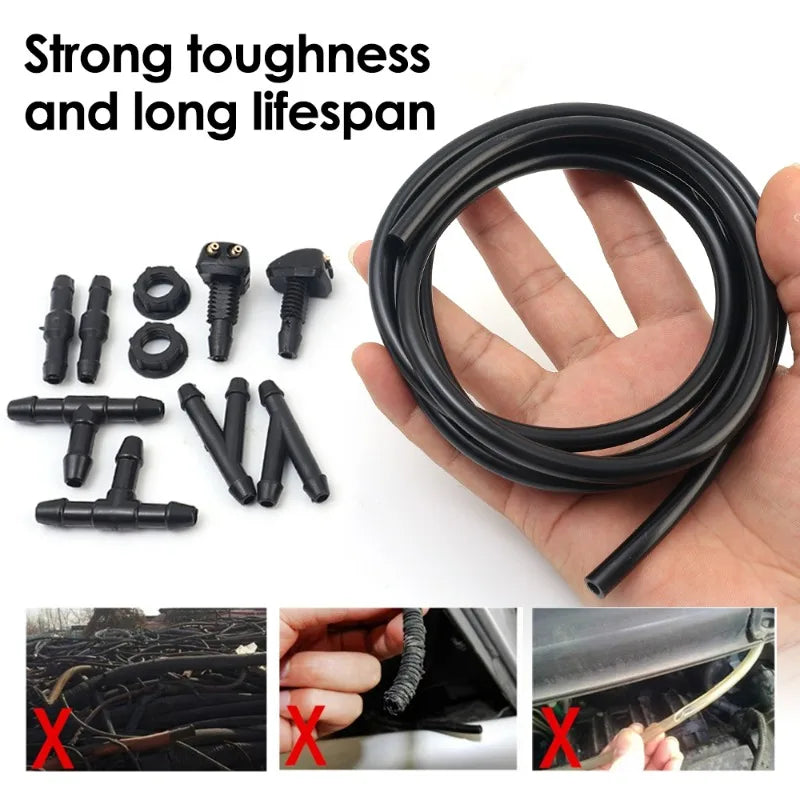Universal Windshield Washer Hose & Spray Nozzle Kit